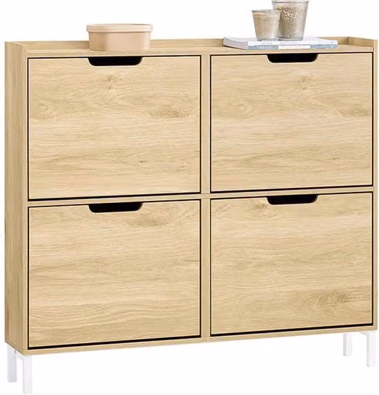 Organizzatore di ingresso - Raccoglitore di scarpe - Stabilità e spazio - MDF/Metallo - 100 cm x 90 cm x 19 cm