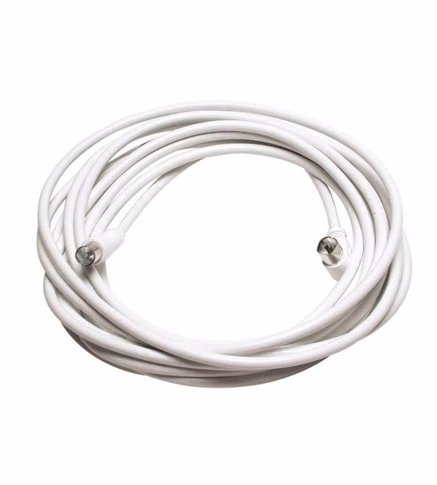 Cavetto coassiale TV con presa a 90° - 5 metri