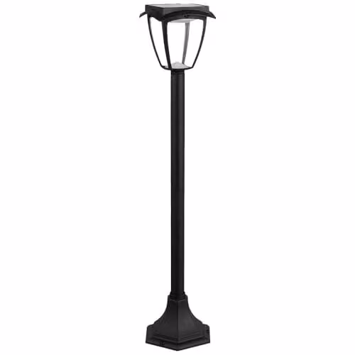Lampione LED Solari da giardino Colore Nero Opaco 3000K+6000K h: 93cm IP65