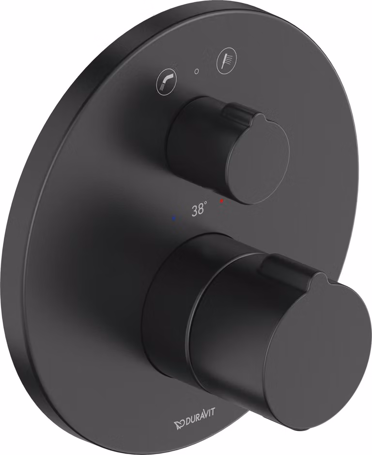 Duravit C.1 thermostat de baignoire encastré, rosace ronde, avec robinet de vidange et dinversion, C15200014046, C15200014046