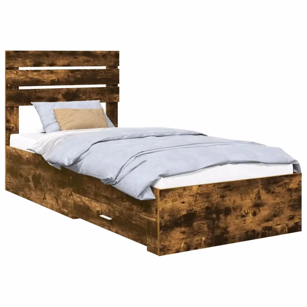 Struttura letto con cassetti Design In in rovere e argento L: 80 cm, P: 190 cm, H: 193 cm – 2