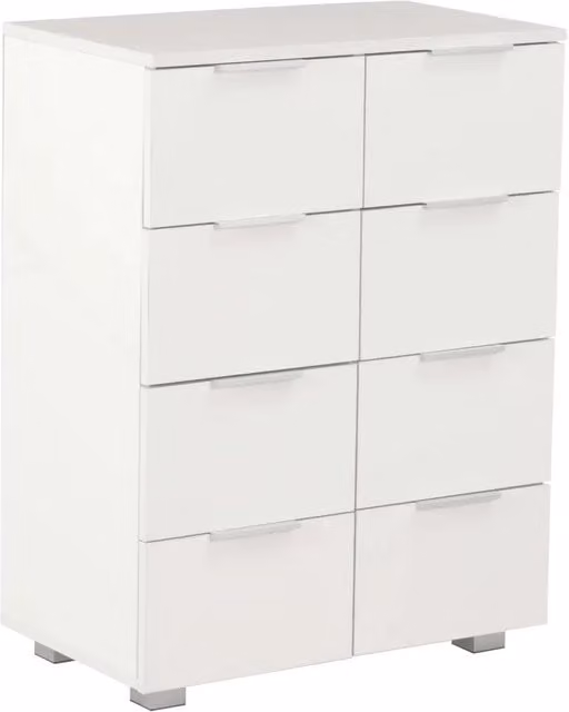 Credenza Buffet da pranzo moderna in legno MDF bianco lucido L: 60 cm, P: 35 cm, H: 80 cm