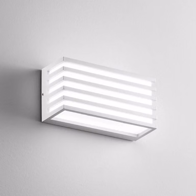 INTEC Applique da esterni a LED Dukrot, Bianco / Opale, Alluminio, Moderno, Applique LED da esterni