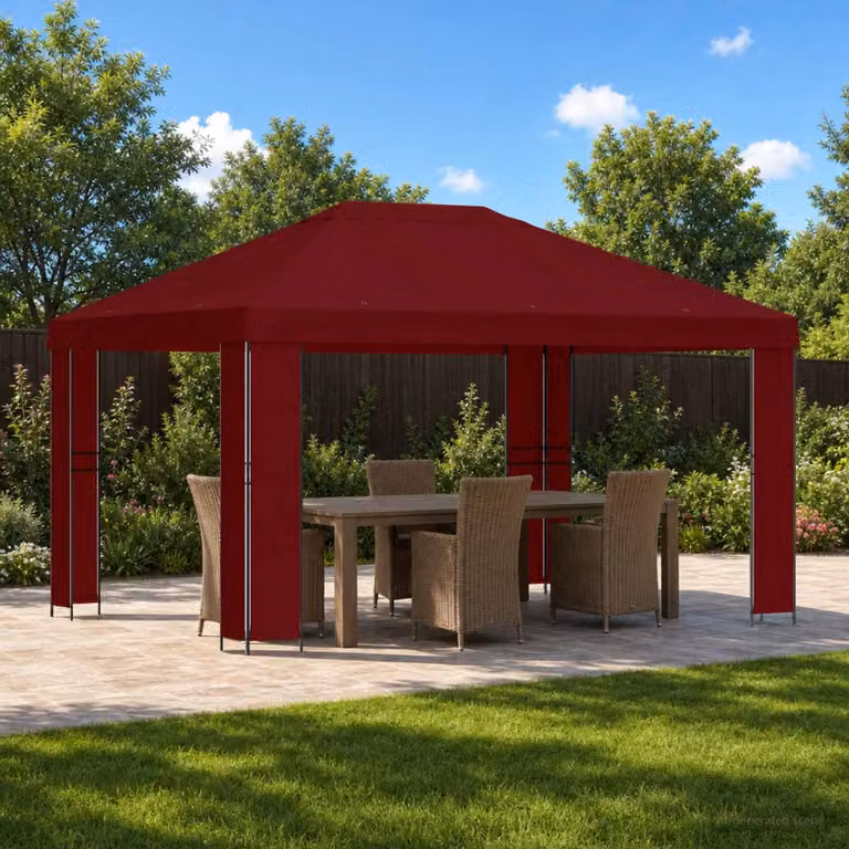 Gazebo vidaXL in acciaio e poliestere rosso e nero