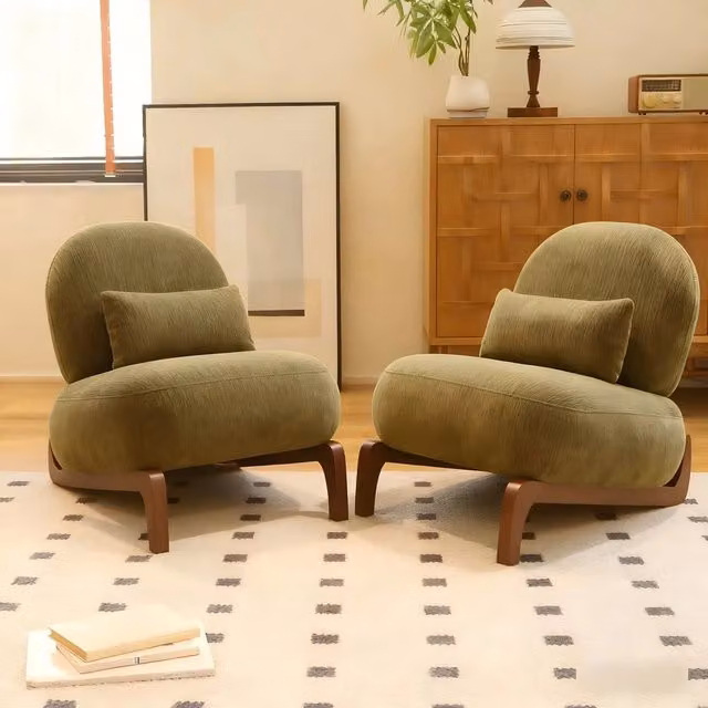 Sedia da soggiorno set di 2 ¨C Minimal ¨C velluto gambe in legno cuscino imbottita per camera balcone