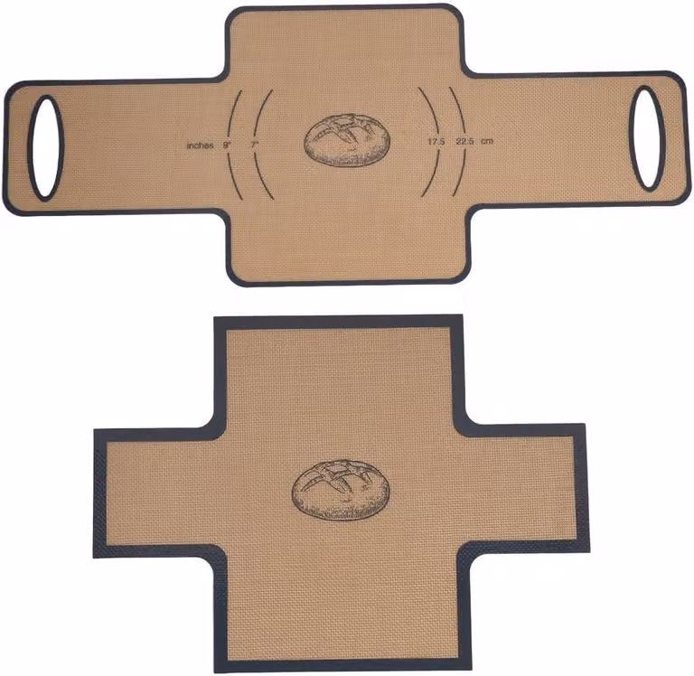 Forme in silicone antiaderenti per pane, spatola per trasferire l'impasto, ideali per una cottura e una pulizia facili, resistenti al calore fino a 250 °C, rivestimenti riutilizzabili per dimensioni 37 x 27 cm e 65 x 27 cm