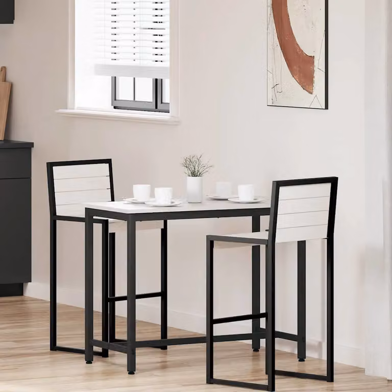 vidaXL Tavolo Moderno Rettangolare Bianco in MDF e Metallo L/P/H: 100 x 50 x 77 cm
