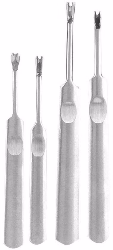 Set di utensili in acciaio inossidabile per la lavorazione della pelle - 4 pezzi - Forma a V / Forma a U - Ideale per la lavorazione della pelle - Utensili realizzati a mano