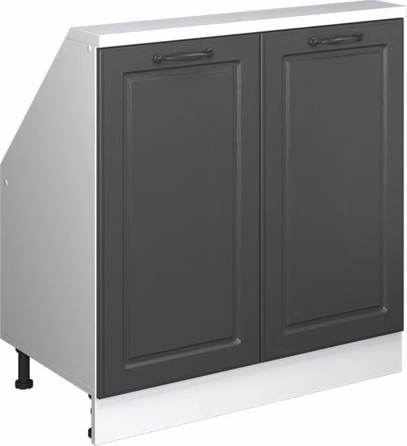 Mobile sottotetto Rion Vicco in stile rustico color antracite e bianco con 2 ante e ripiani interni L: 83,8 cm, P: 26,5 cm, H: 46,0 cm