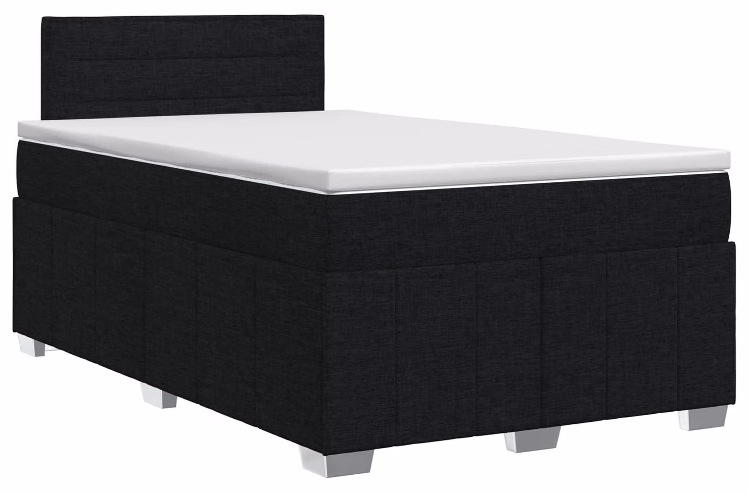 Letto a molle con materasso nero 120 x 190 cm in tessuto