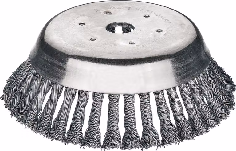 Lessmann Kegelbürste gezopft 180 mm Aufnahme 25,4 mm, aus Stahldraht hochfest