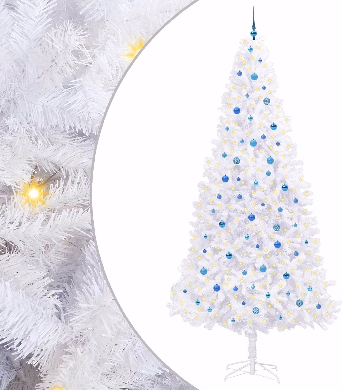 Albero di Natale artificiale bianco 300 cm in PVC e acciaio