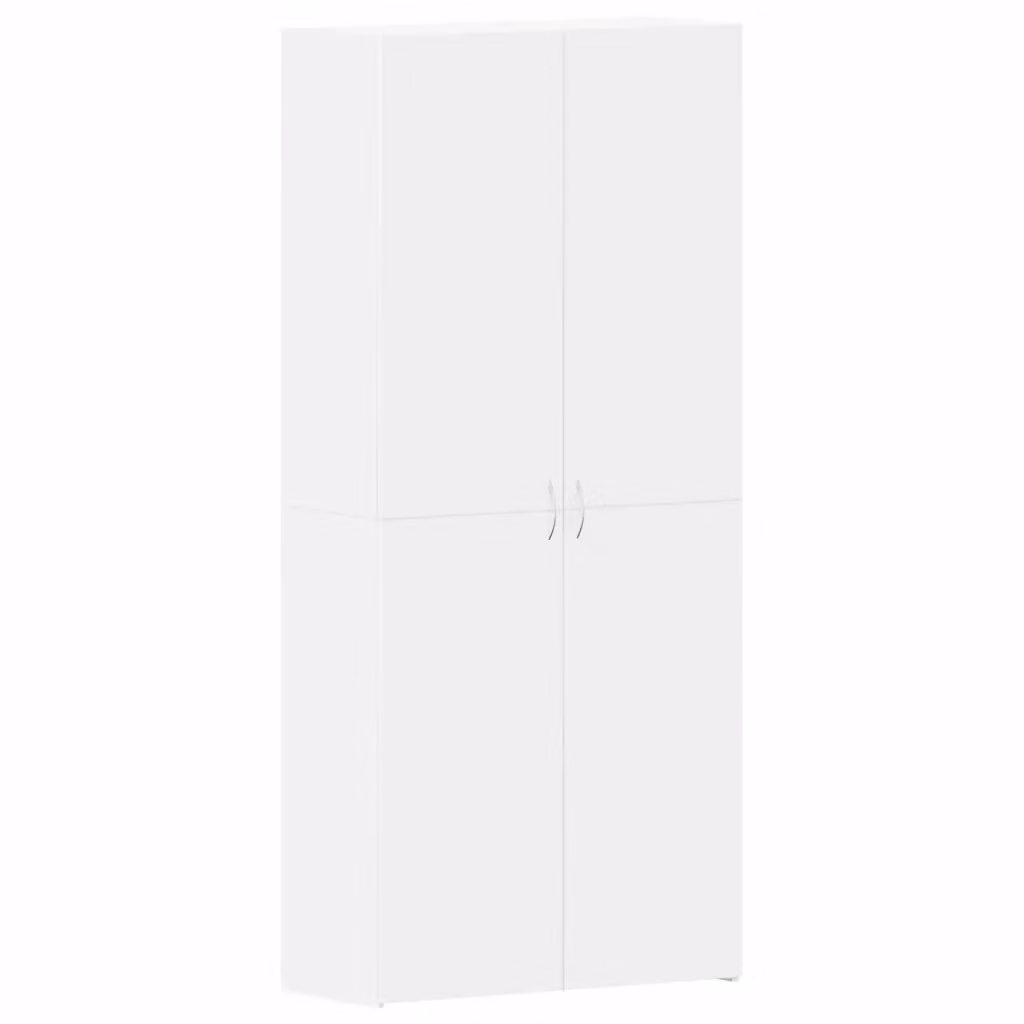 Mobile per scarpe vidaXL bianco e argento in MDF con ante a battente L: 80 cm, P: 35.5 cm, H: 180 cm – 2