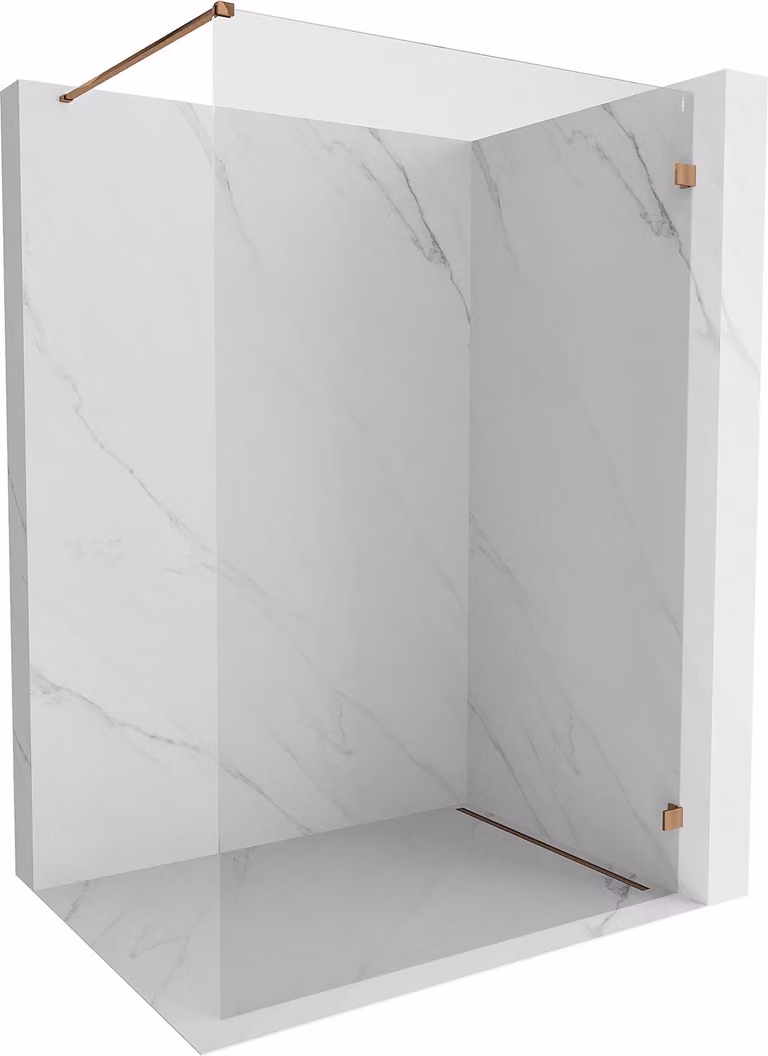 Mexen Lunar parete doccia Walk-in destra 120 x 200 cm, trasparente 8 mm, oro rosa - 830-120-000-60-00-P