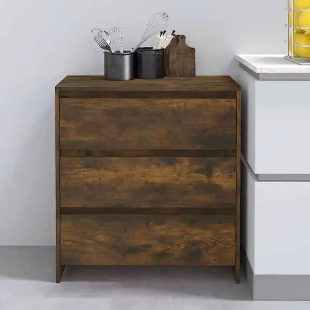 Credenza Buffet Armadio da Cucina Design Mania Rovere Fumo Marrone L: 70 cm, P: 41 cm, H: 75 cm