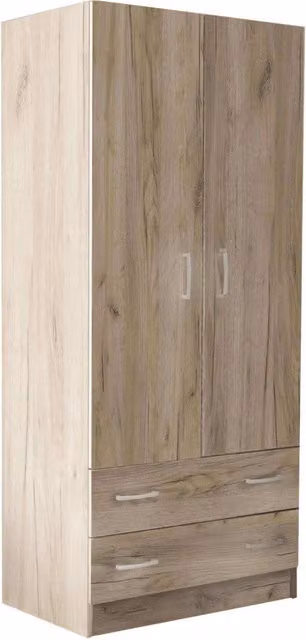 Armadio 2 Ante 80x52x180 h cm in Truciolare bilaminato Rovere grigio