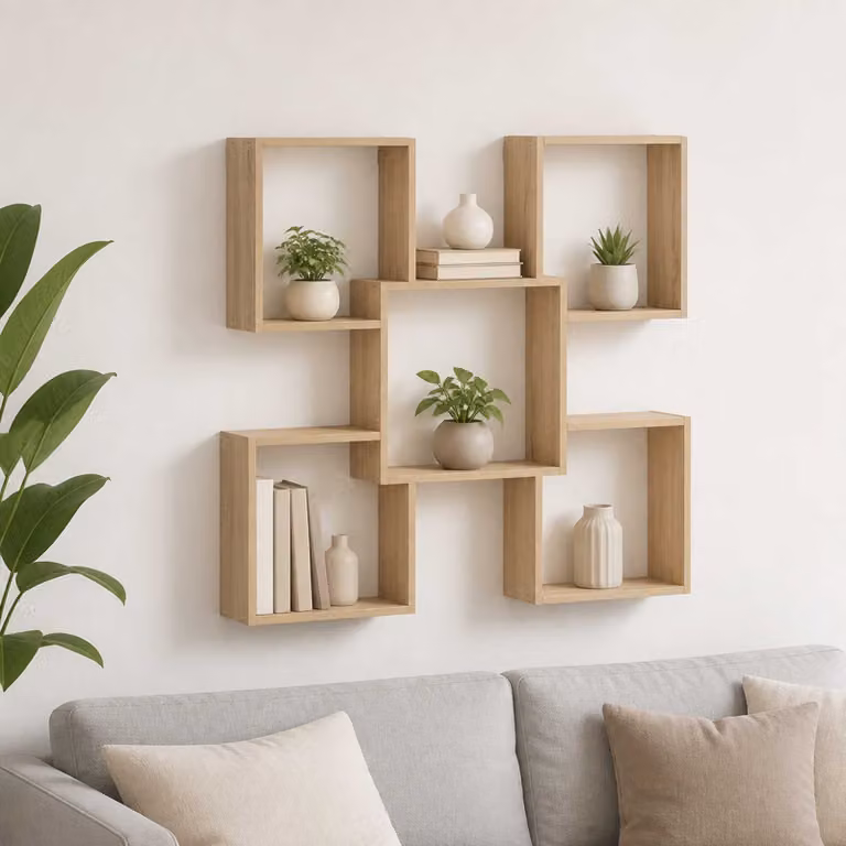 Scaffale da parete moderno vidaXL in legno color marrone, L: 99,5 cm, P: 17 cm, H: 91 cm