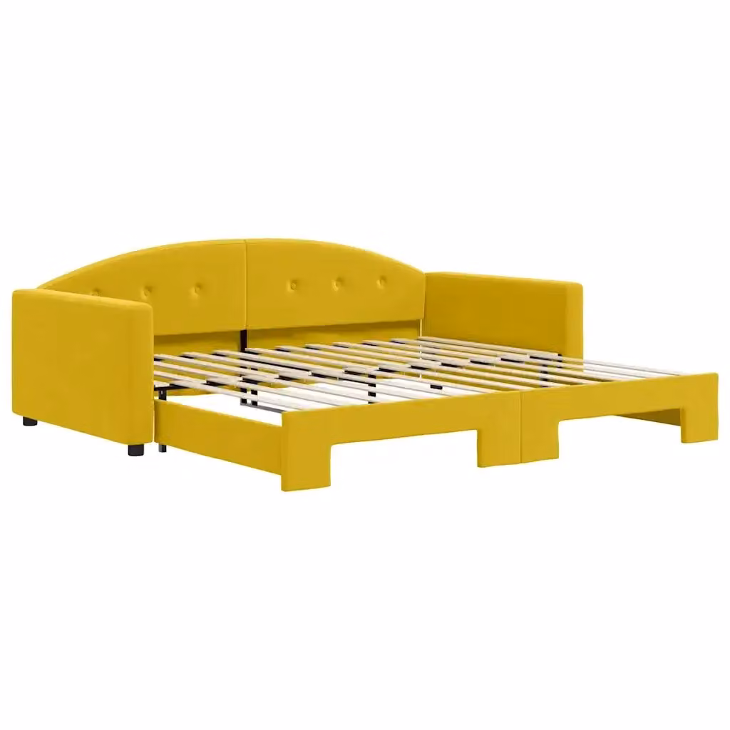 Divano Letto con Letto Estraibile vidaXL in Velluto Giallo L/P/H: 222 x 110 x 75 cm con Dimensioni Letto: 100 x 200 cm