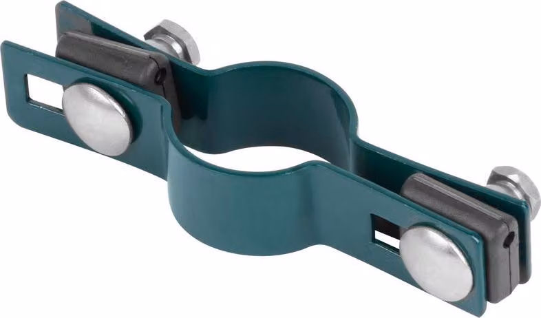 Morsetto Strend Pro EUROSTANDARD, 48 mm, intermedio, verde, Zn+PVC, RAL6005, per palo rotondo