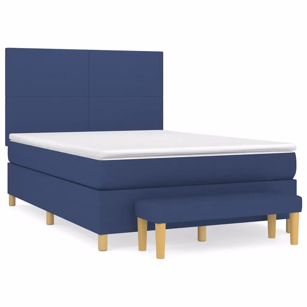 Letto Ibrido con Giroletto a Molle e Materasso vidaXL, Colore Blu e Bianco, L/P/H: 140 x 200 x 5 cm – 2