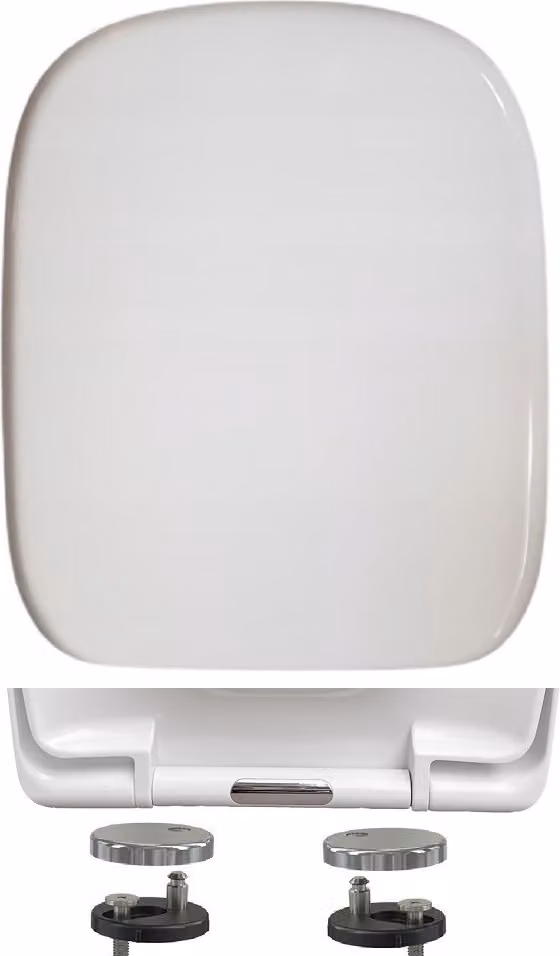 Copertura per WC compatibile con GEBERIT FANTASIA, realizzata in Duroplast antibatterico, con sistema di chiusura automatica e rallentata (Soft Close)