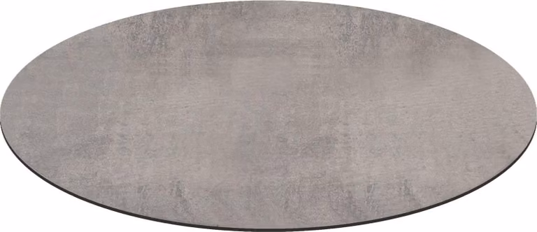 Milani Home - piano tavolo da pranzo fisso diametro 60 cm, cemento, HPL laminato