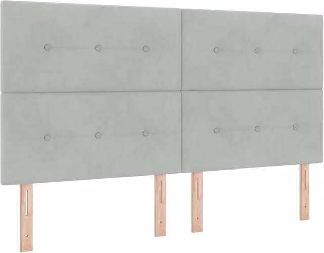 Testata per letto moderna in velluto grigio con larghezza 180 cm
