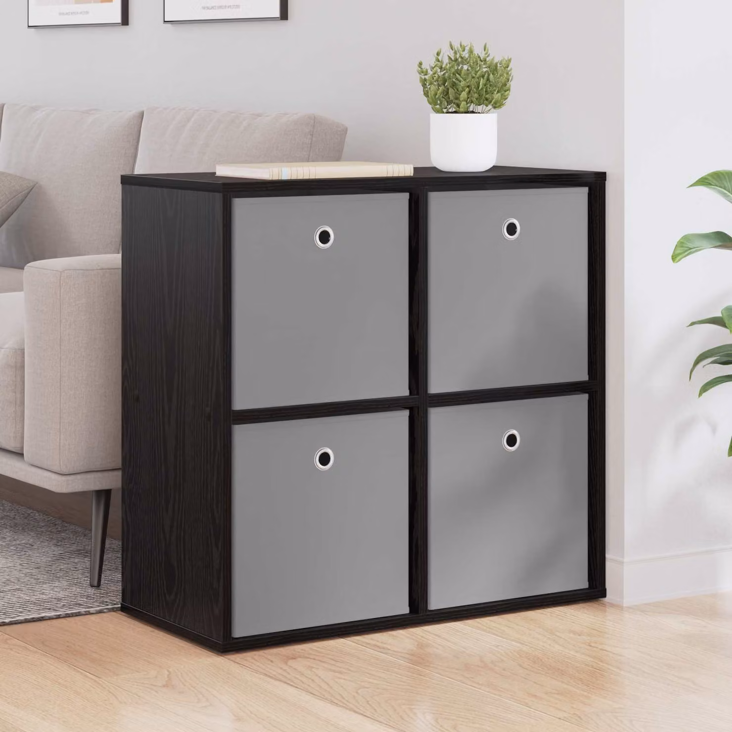 Credenza moderna vidaXL in nero, L 68,5 x P 32 x H 67 cm