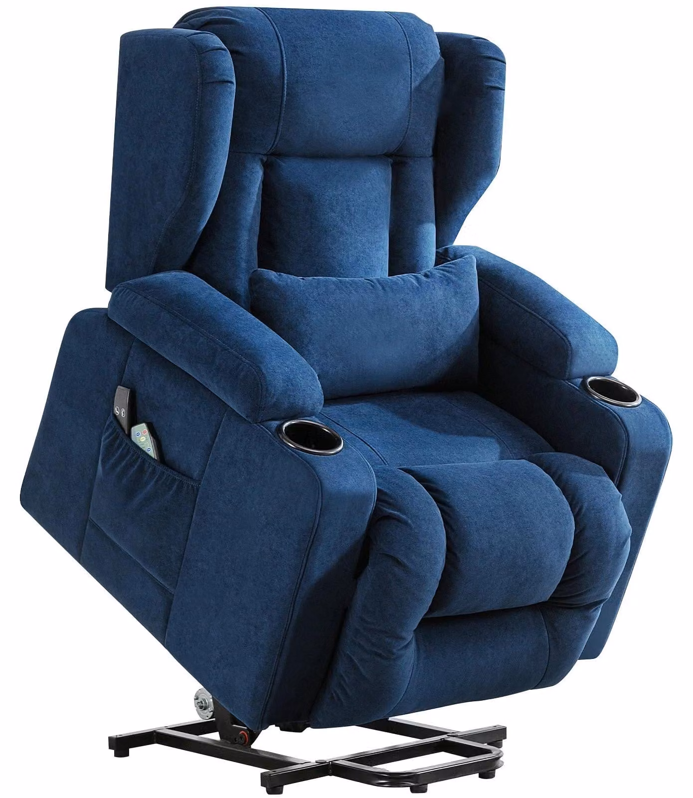 Poltrona - Poltrona reclinabile - Poltrona elettrica - Poltrona massaggiante - Rivestimento blu