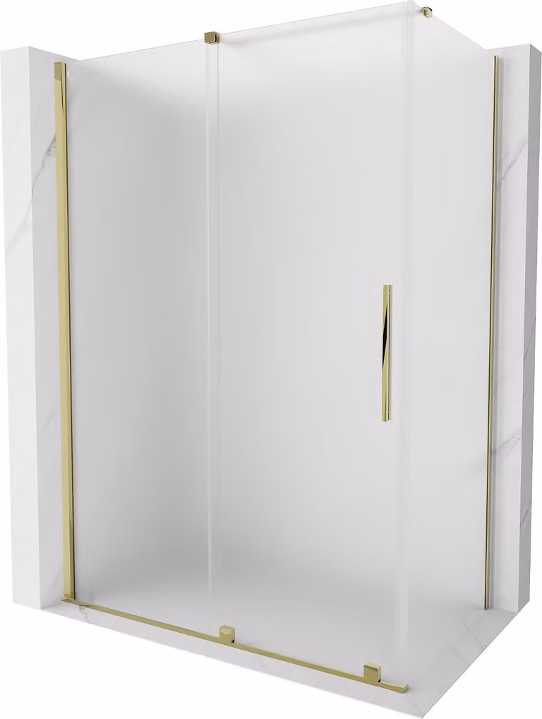 Mexen Velar cabina doccia scorrevole 150 x 75 cm, ghiaccio, oro - 871-150-075-31-50