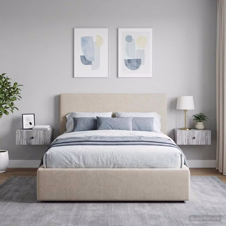 Set di 2 comodini sospesi vidaXL in stile moderno, colore Grigio Sonoma, L 49 x P 34,5 x H 20 cm