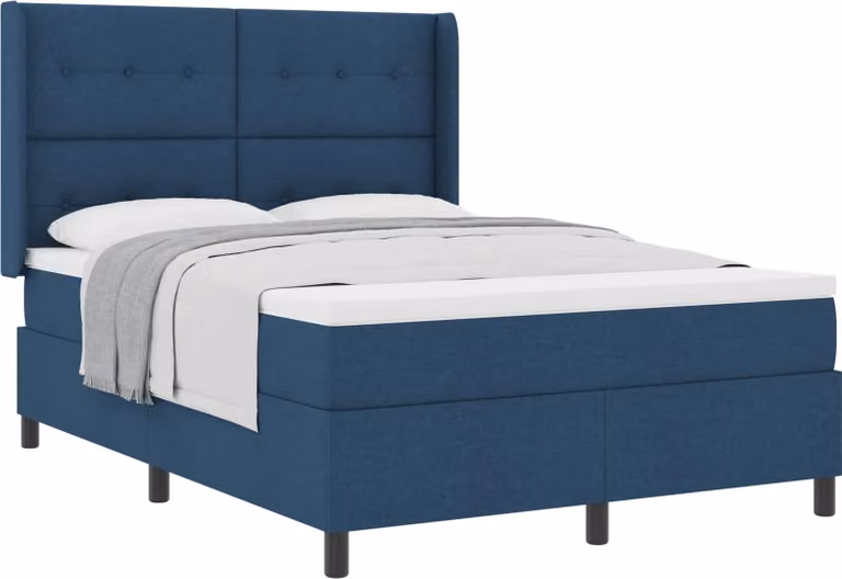 Letto a molle con materasso Blu 200 x 160 cm Tessuto