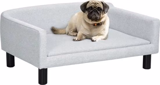 Boleen Divano per cani di taglia media Grigio con copertina rimovibile e giocattoli integrati L 82 cm, P 54 cm, H 36 cm