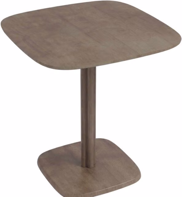 Tavolo da pranzo quadrato in legno Hevea 70x70 cm per 4 persone, colore marrone