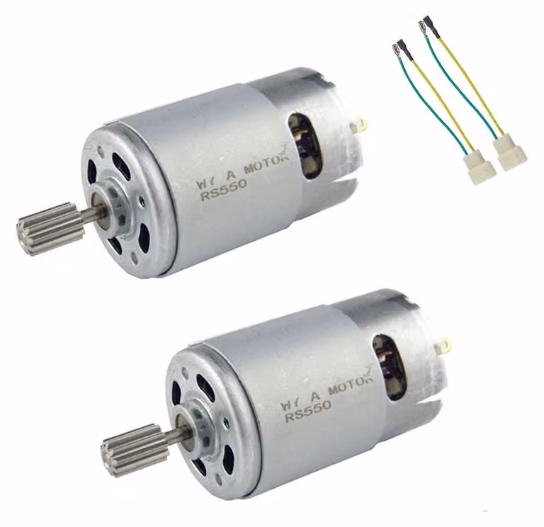 2 motori DC da 6V, 550, 18000 RPM, con riduttore, per veicoli per bambini