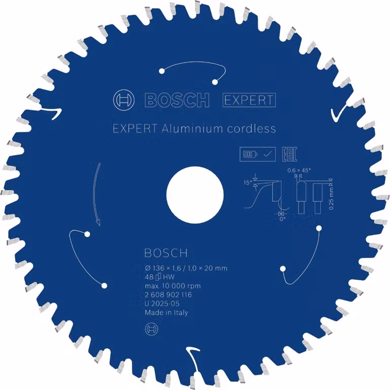 Lama circolare Bosch EXPERT per alluminio, 136x20 mm, Z48