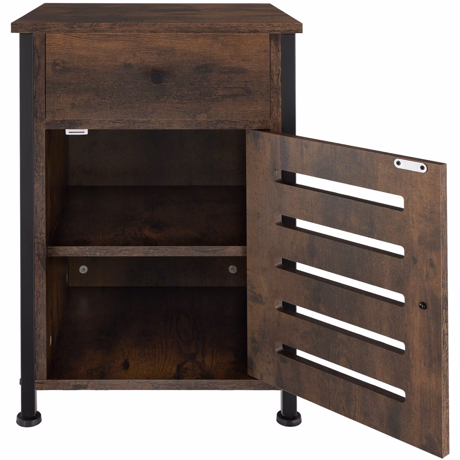 Comodino Waterford TecTake in stile industriale color marrone con finitura opaca L/P/H: 40 x 42 x 60,5 cm – 3