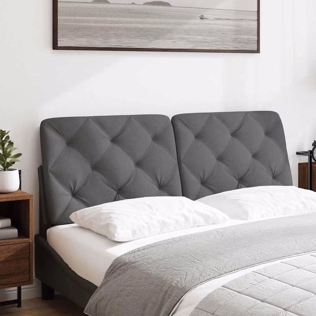 vidaXL Cuscino Testiera Grigio Scuro 120 cm in Tessuto