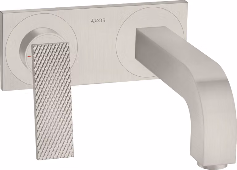 hansgrohe AXOR Citterio Mitigeur de lavabo, finition losange, encastré, saillie 220mm, vidage non verrouillable, avec plaque, 39171800, 39171800