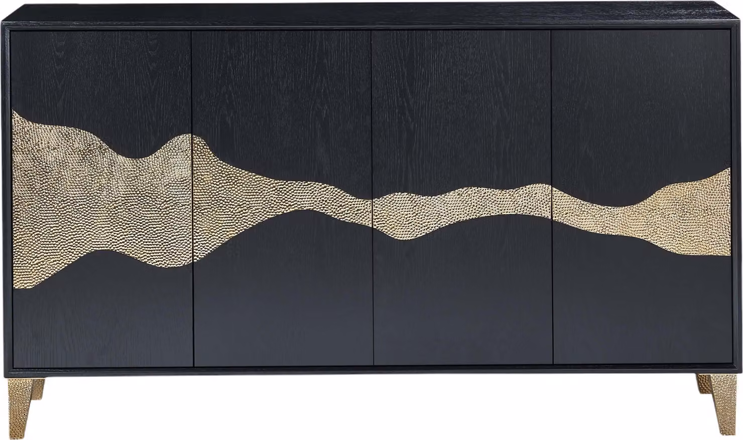 Credenza FURNLUX Stylish Black And Gold 150cm / Colore principale: Nero / Dimensioni: 150 x 86 x 40 cm