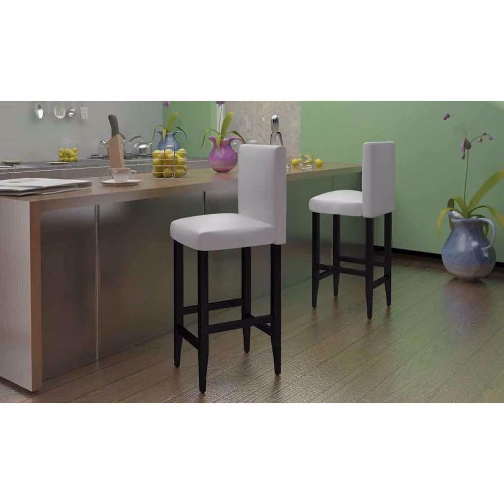 Set di 6 sgabelli da bar vidaXL in similpelle bianca