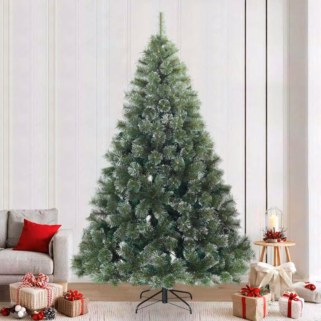 Maison Exclusive - Albero di Natale artificiale con cerniere, ricoperto di neve, verde, 240 cm