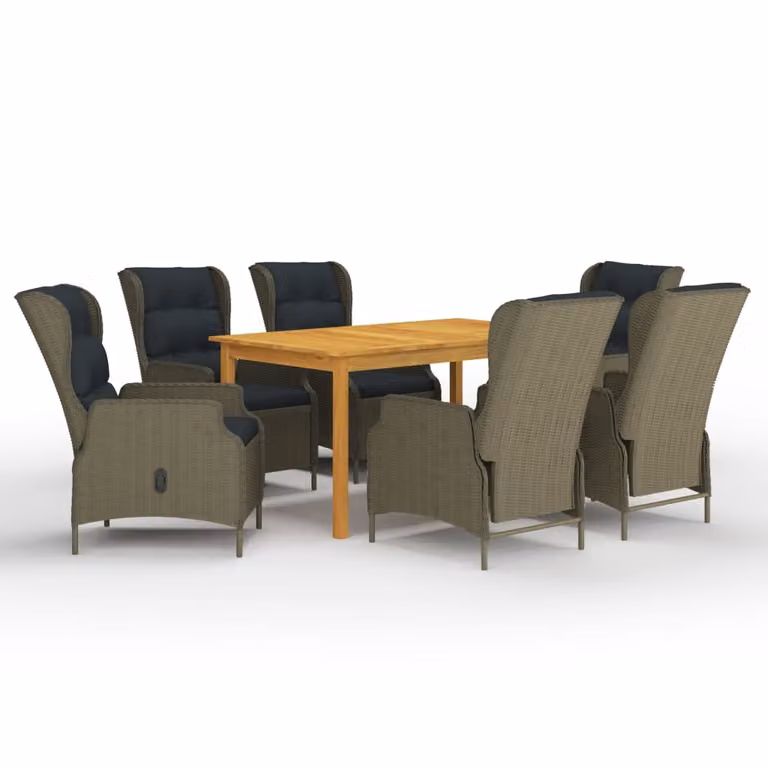 Maison Exclusive - Set da pranzo da giardino, 7 pezzi, marrone