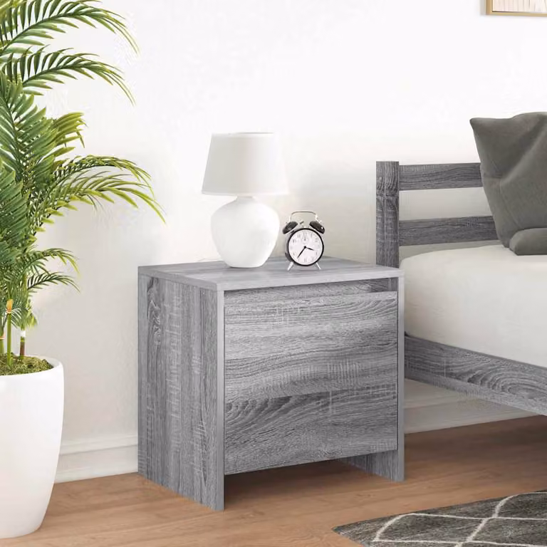 Comodino moderno vidaXL in MDF Grigio Sonoma L: 45 cm, P: 34 cm, H: 44,5 cm