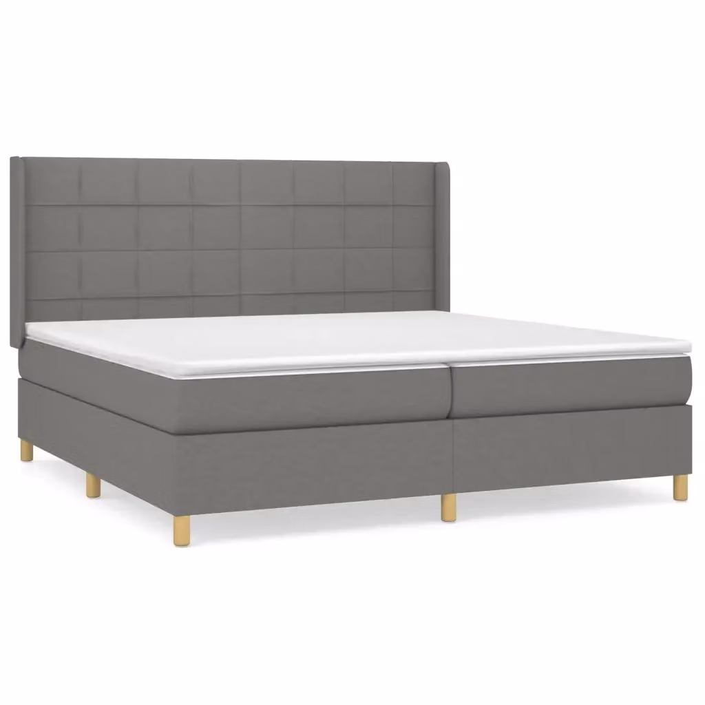 Letto Ibrido vidaXL con Materasso Grigio e Bianco L/P/H: 200 x 200 x 25 cm – 2