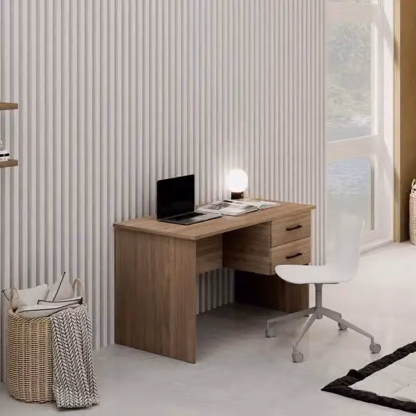 Scrivania moderna IPERBRIKO in legno nobilitato marrone, L: 119 cm, P: 64 cm, H: 75 cm