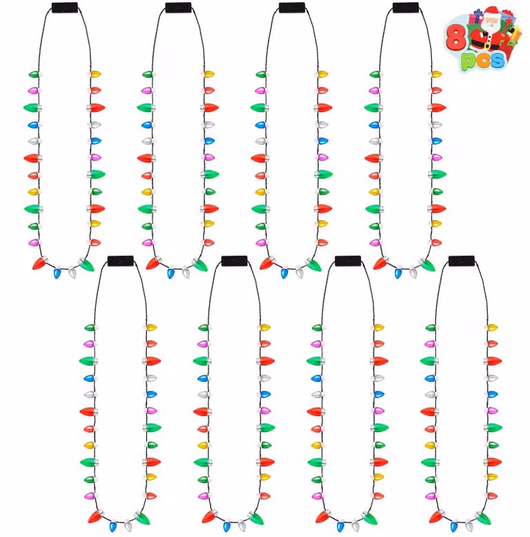 Catene luminose a LED, lunghezza 45 cm, 26+8 perline, 3 modalità, confezione da 8 pezzi