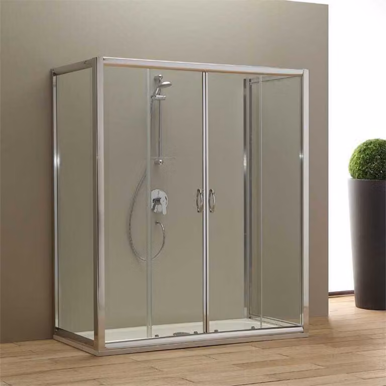 Porta doccia 180 cm giada 2 porte fisse 80 cm cristallo trasparente