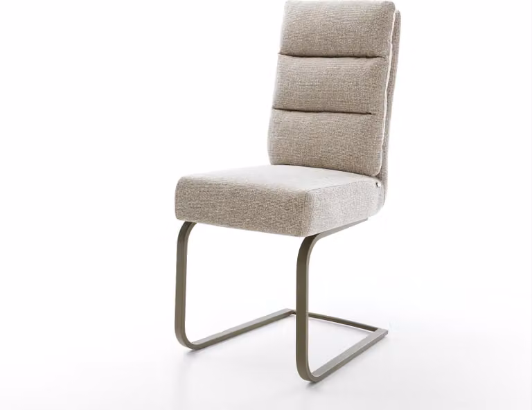 Sedia a sbalzo DELIFE Tessuto Pela-Flex Soft Beige Sedia a sbalzo effetto piatto Nucleo a molle tascabili in titanio