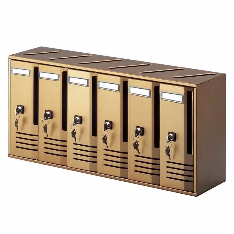 Blocchiera postale condominiale Alubox Cubo C6 con 6 cassette in alluminio anodizzato colore bronzo L/P/H: 62 x 17,5 x 30 cm – 2
